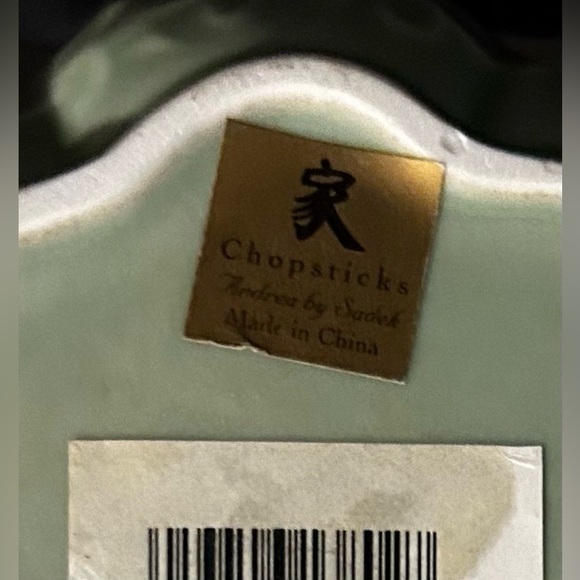 Chopsticks Andrea by Sadek Hand Carved Celadon Longquan w/Flowers & Ruyi Design. - Picture 13 of 15